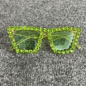 GreeksGlasses Green Rhinestone styled Sunglasses